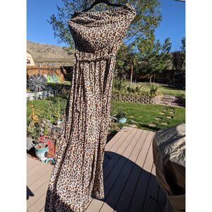 Strapless Leopard Jumpsuit
